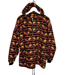 Vtg Jessie Jeans wear Fleece Hooded 1/2 Zip Jacket Small